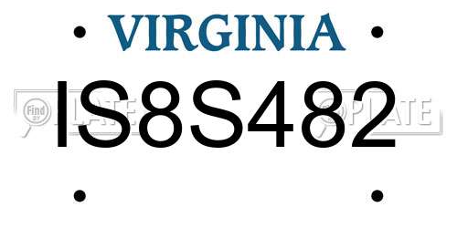 IS8S482 Virginia License Plate