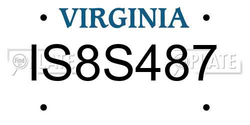 IS8S487 Virginia License Plate
