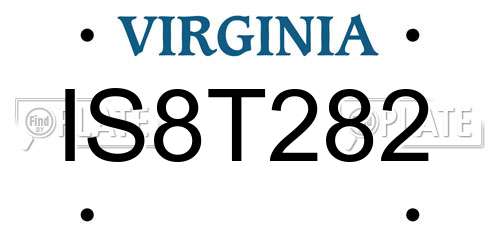 IS8T282 Virginia License Plate