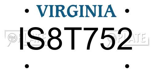 IS8T752 Virginia License Plate