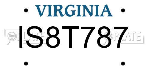 IS8T787 Virginia License Plate