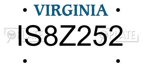 IS8Z252 Virginia License Plate