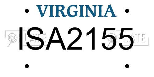 ISA2155 Virginia License Plate