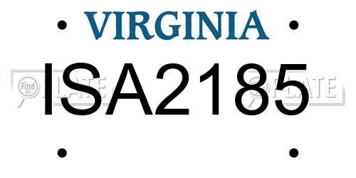 ISA2185 Virginia License Plate