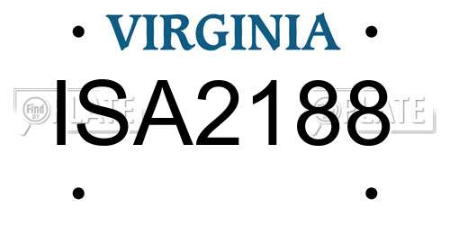 ISA2188 Virginia License Plate
