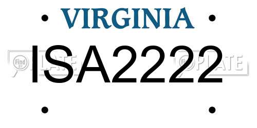 ISA2222 Virginia License Plate