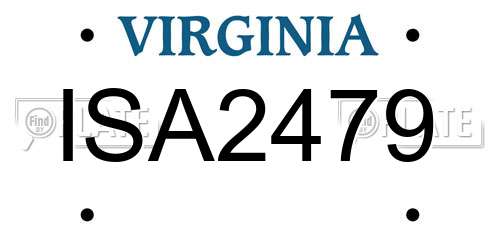 ISA2479 Virginia License Plate