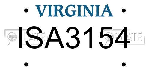 ISA3154 Virginia License Plate