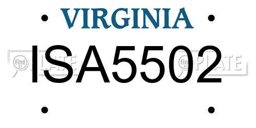 ISA5502 Virginia License Plate