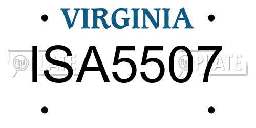ISA5507 Virginia License Plate