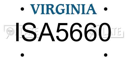 ISA5660 Virginia License Plate