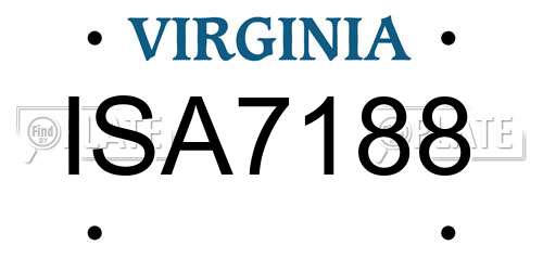 ISA7188 Virginia License Plate