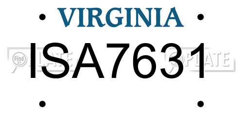 ISA7631 Virginia License Plate
