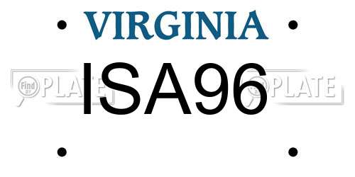ISA96 Virginia License Plate