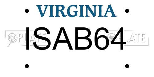 ISAB64 Virginia License Plate