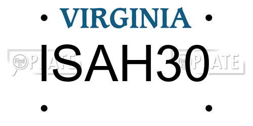 ISAH30 Virginia License Plate