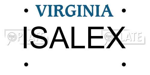 ISALEX Virginia License Plate