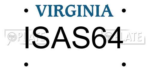 ISAS64 Virginia License Plate