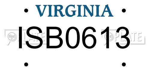 ISB0613 Virginia License Plate