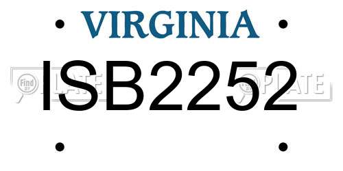 ISB2252 Virginia License Plate