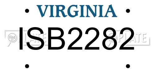 ISB2282 Virginia License Plate