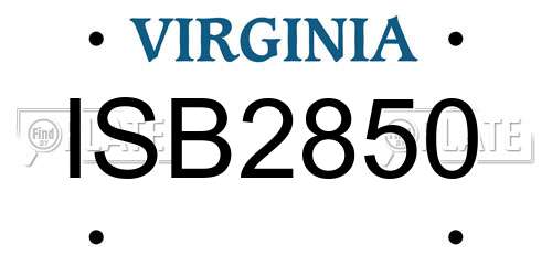 ISB2850 Virginia License Plate