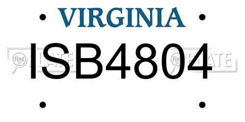 ISB4804 Virginia License Plate