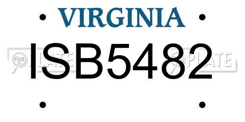 ISB5482 Virginia License Plate