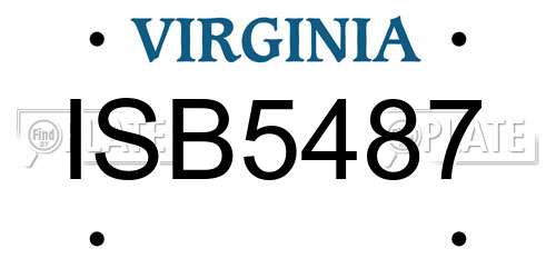 ISB5487 Virginia License Plate
