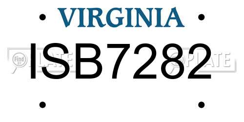 ISB7282 Virginia License Plate