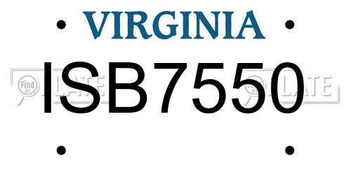 ISB7550 Virginia License Plate