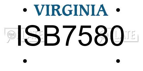 ISB7580 Virginia License Plate