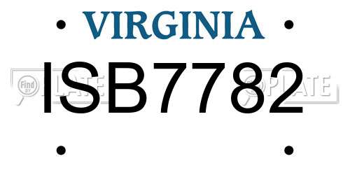 ISB7782 Virginia License Plate