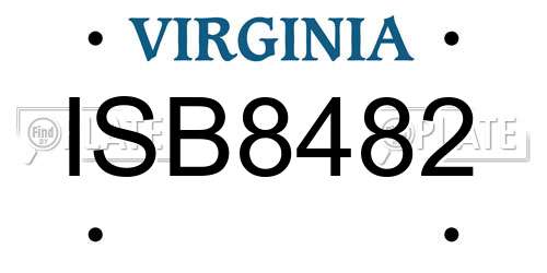 ISB8482 Virginia License Plate