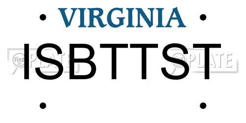 ISBTTST Virginia License Plate