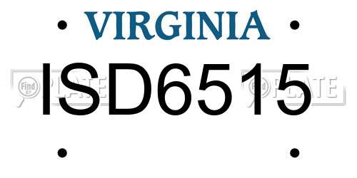 ISD6515 Virginia License Plate