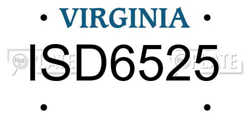 ISD6525 Virginia License Plate