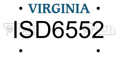 ISD6552 Virginia License Plate