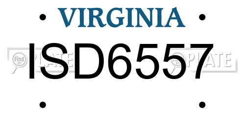 ISD6557 Virginia License Plate