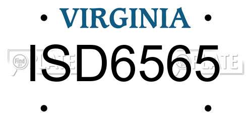 ISD6565 Virginia License Plate