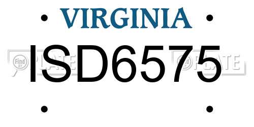 ISD6575 Virginia License Plate