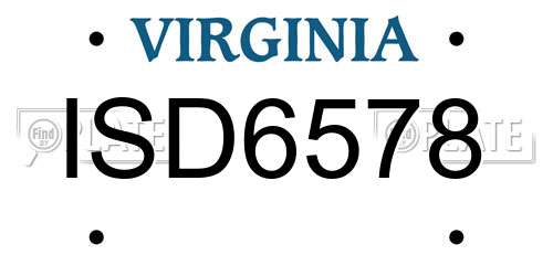 ISD6578 Virginia License Plate