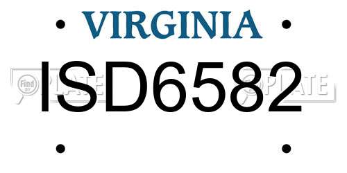ISD6582 Virginia License Plate