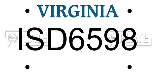 ISD6598 Virginia License Plate