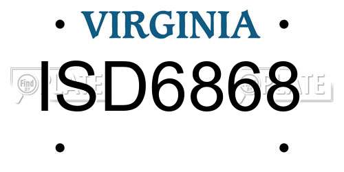 ISD6868 Virginia License Plate