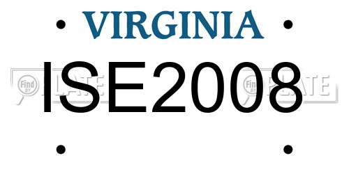 ISE2008 Virginia License Plate