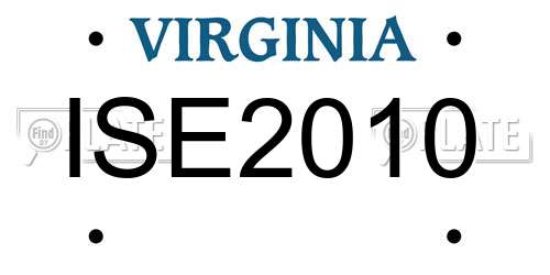 ISE2010 Virginia License Plate