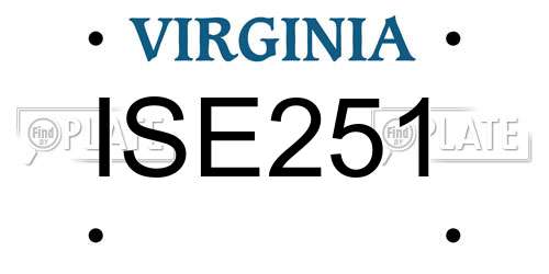 ISE251 Virginia License Plate