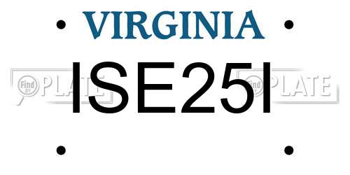 ISE25I Virginia License Plate