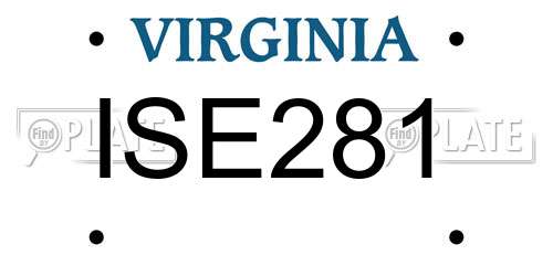 ISE281 Virginia License Plate